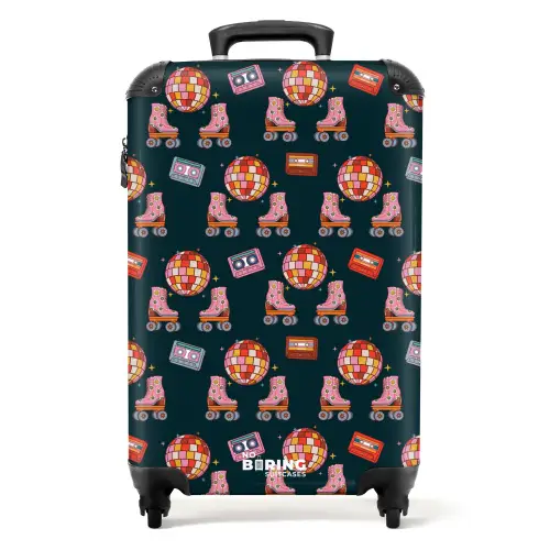 Retro disco 70s patroon kleurrijk NBS - Handbagage koffer - Volwassenen Unisex middel -productfoto_recht