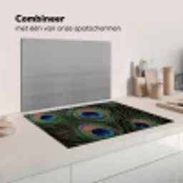 Pauwenveren - Klassiek - Groen Inductie beschermer vinyl 3mm klein -wsfeer7_website