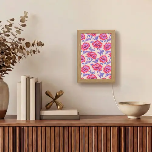 Bloemen - Patroon - Meerkleurig Light Box met kabel (Tafellamp) klein 925 -sfeer2