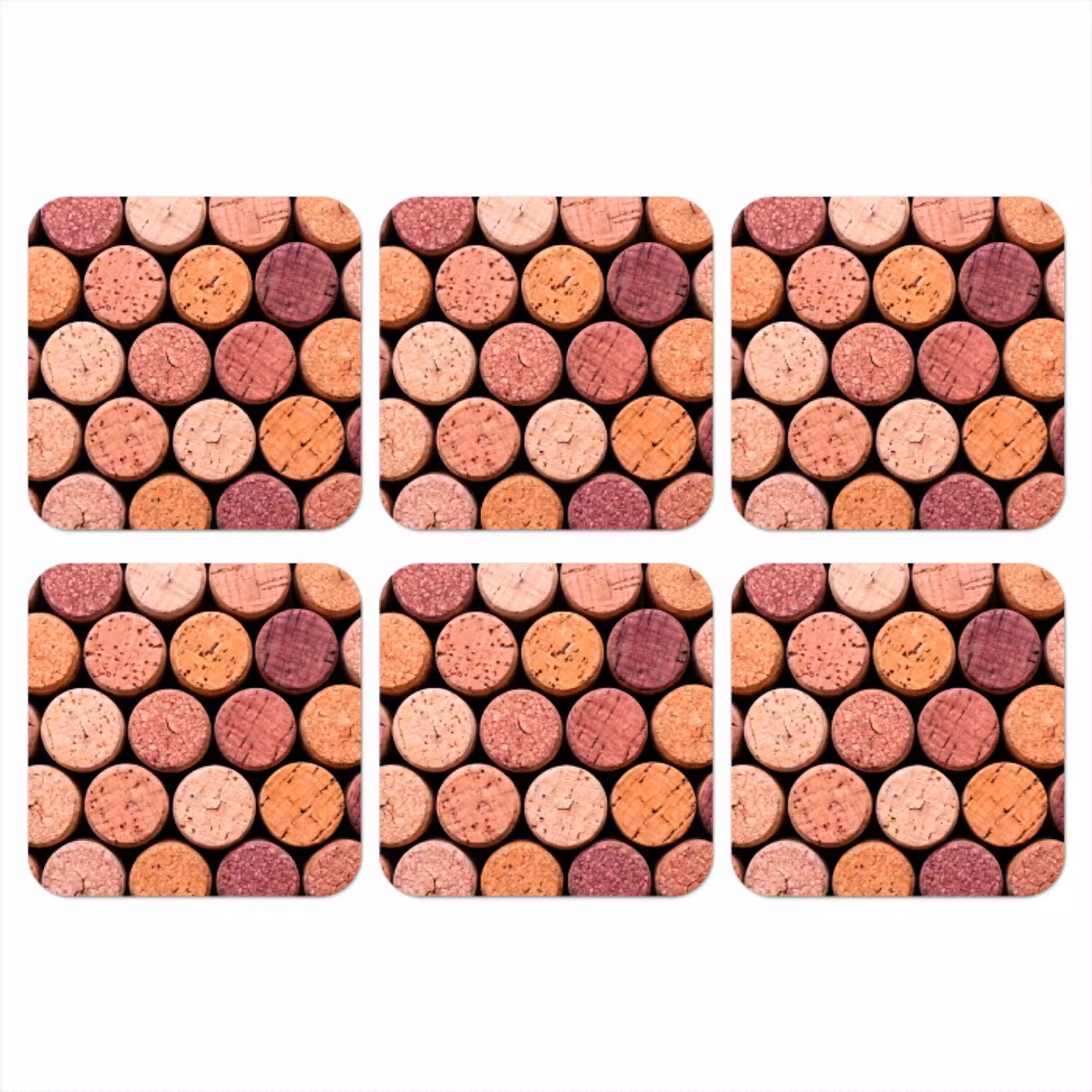 Kurk - Patroon - Abstract - Modern - Rood onderzetter kurk middel -3d
