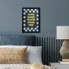 Patroon - Geblok - Blauw - Slow down you're doing fine fotolijst zwart zonder passe partout klein -sfeer3