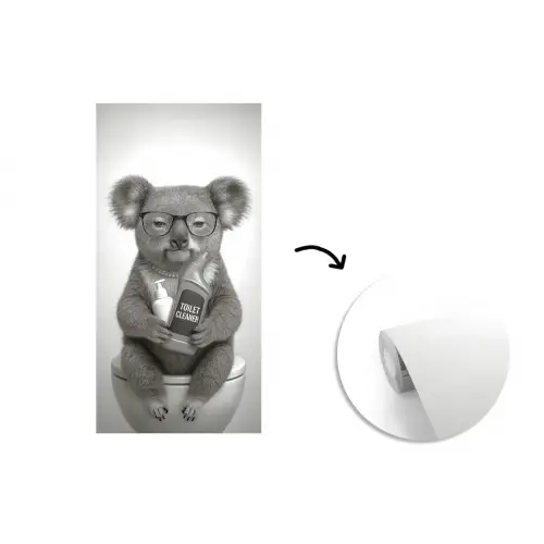 Koala - Bril - Toilet fotobehang vinyl groot -3d