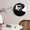 Vrouw - Zwart - Hart Wandcirkel kunststof plaat 5mm dik klein -sfeer4