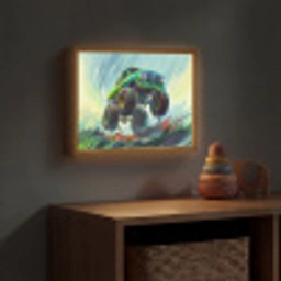 Monstertruck - Auto - Jongens - Groen Light Box met batterij (Wandlamp kind) middel -sfeer5_kind