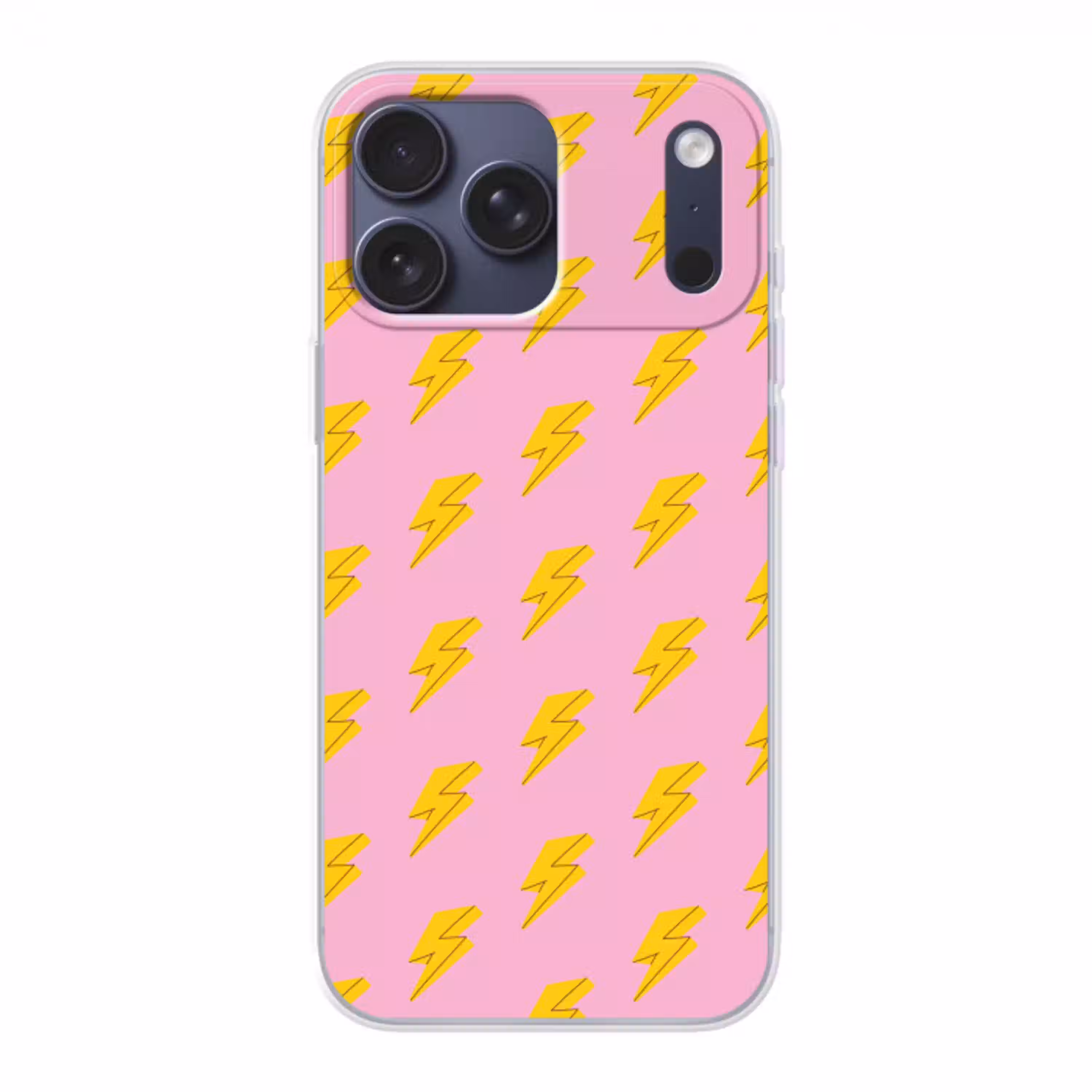 Bliksemschichten - Patroon - Geel - Roze Telefoonhoesje iPhone 17 Pro Max klein -3d