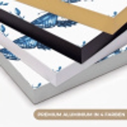 Blauw - Vlinders - Bloemen - Wit Textielframe zwart klein 947 -USP_kleurenDE