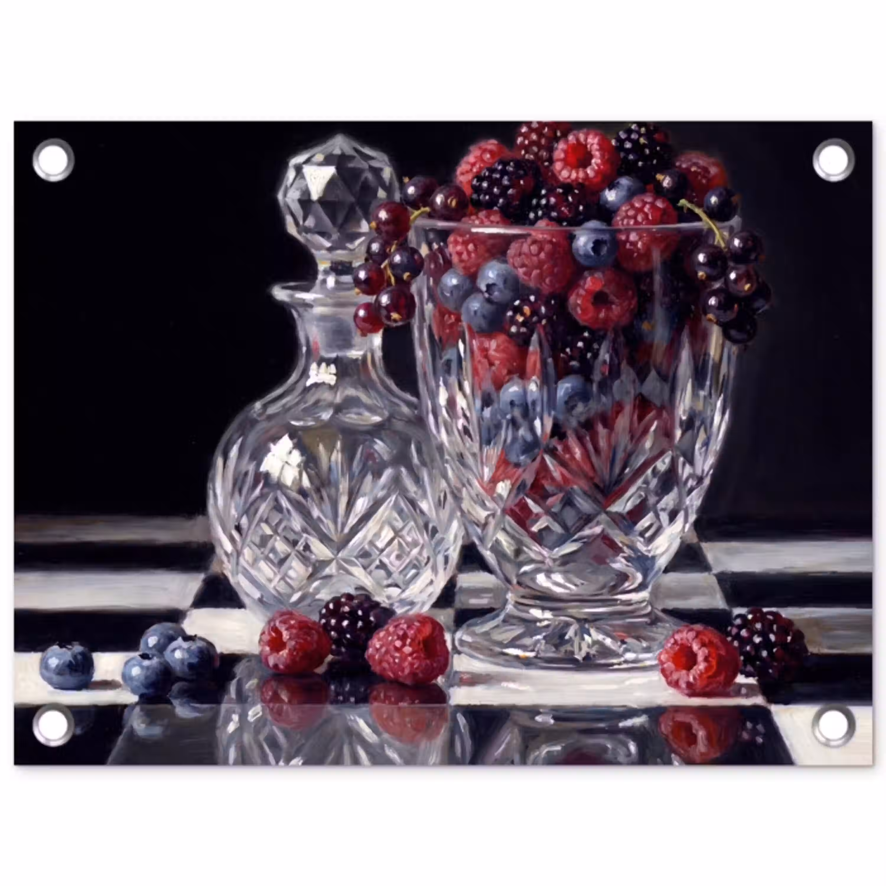 Bessen - Kristal - Stilleven tuinposter los doek klein -3d