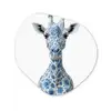 Giraffe - Delfts blauw - Dieren - Minimalistisch Wandcirkel Organisch Plexiglas middel -3d