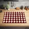Rood - Tegelpatroon - Crème Inductie beschermer vinyl 3mm klein 276 -sfeer5