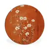 Bloemen - Wit - Subtiel - Roestkleur Wandcirkel aluminium klein -3d
