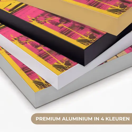 Vrouw - Verfstrepen - Gekleurd Textielframe zwart klein -USP_kleurenNL