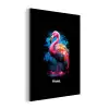 Gekleurde flamingo voor een verfexplosie aluminium wit klein -3d
