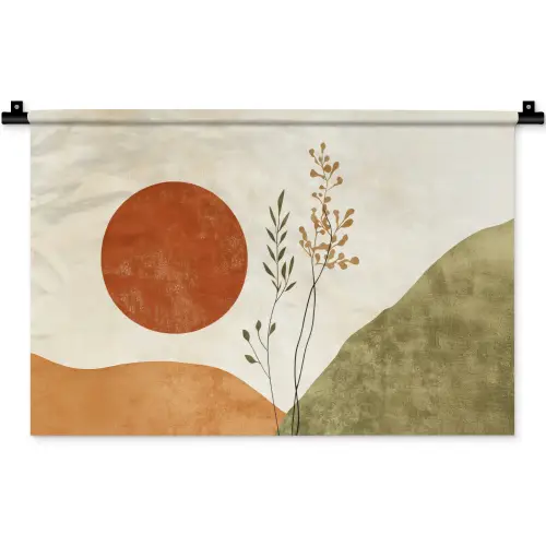 Zon - Abstract - Takken - Oranje Wandkleed katoen klein -zz3d