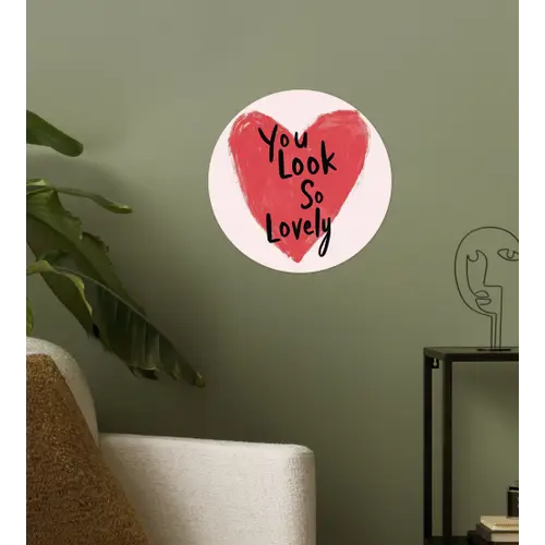 Hart - Rood - Valentijn Wandcirkel behangsticker klein -sfeer2