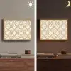 Bloemen - Patroon - Beige Light Box met batterij (Wandlamp) middel 907 -sfeer3