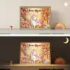 Eenhoorn - Bloemen - Vlinder - Roze Light Box met batterij (Wandlamp kind) middel -sfeer3_kind