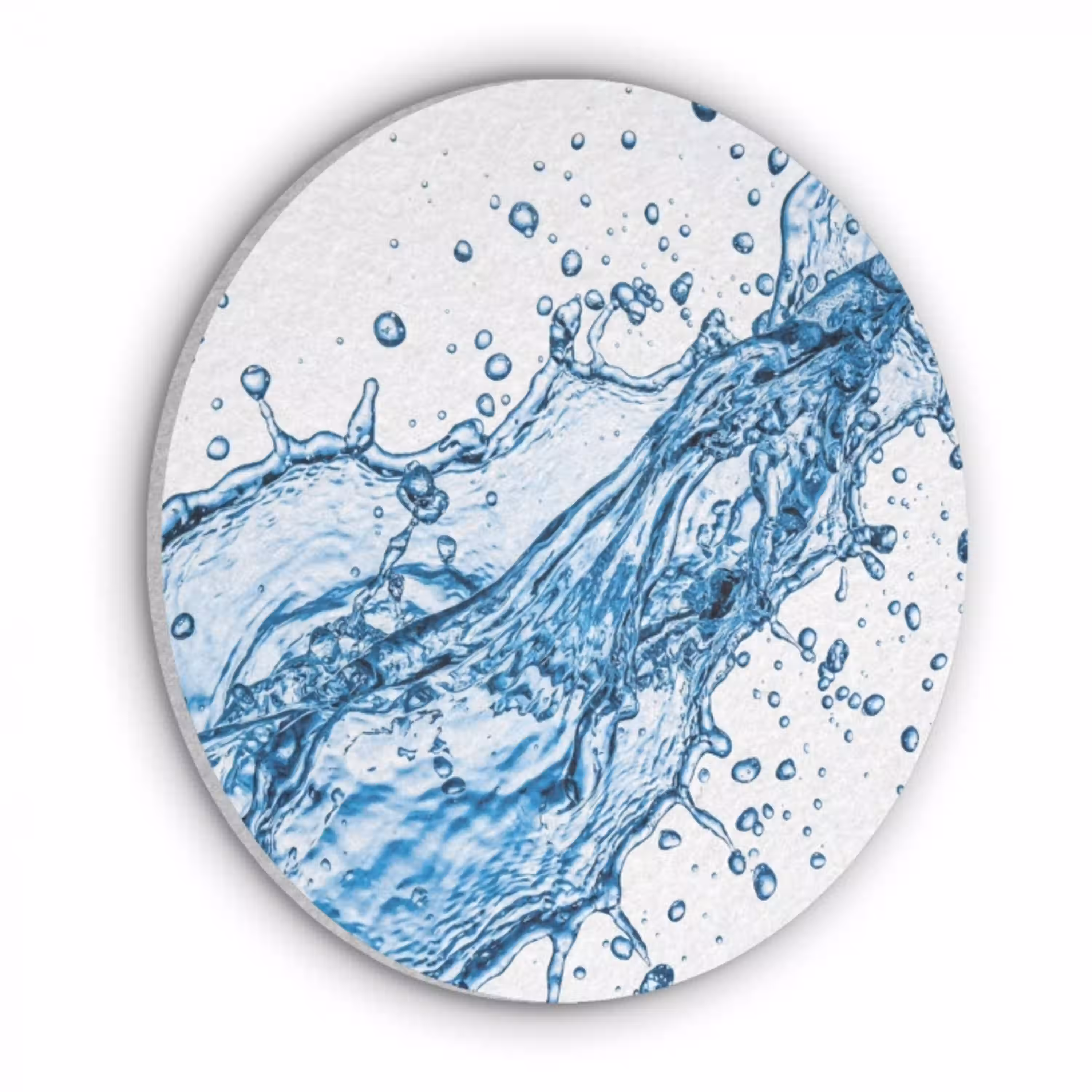 Spash - Water - Blauw Akoestische PET Vilt - Rond klein -3d