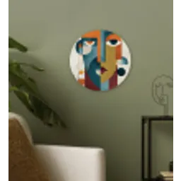 Geometrisch - Strakke vormen - Kleurrijk Wandcirkel kunststof plaat 5mm dik klein -sfeer3