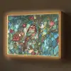 Vogel - Tak - Rozen - Mozaïek Light Box met batterij (Wandlamp) middel -z3d_website