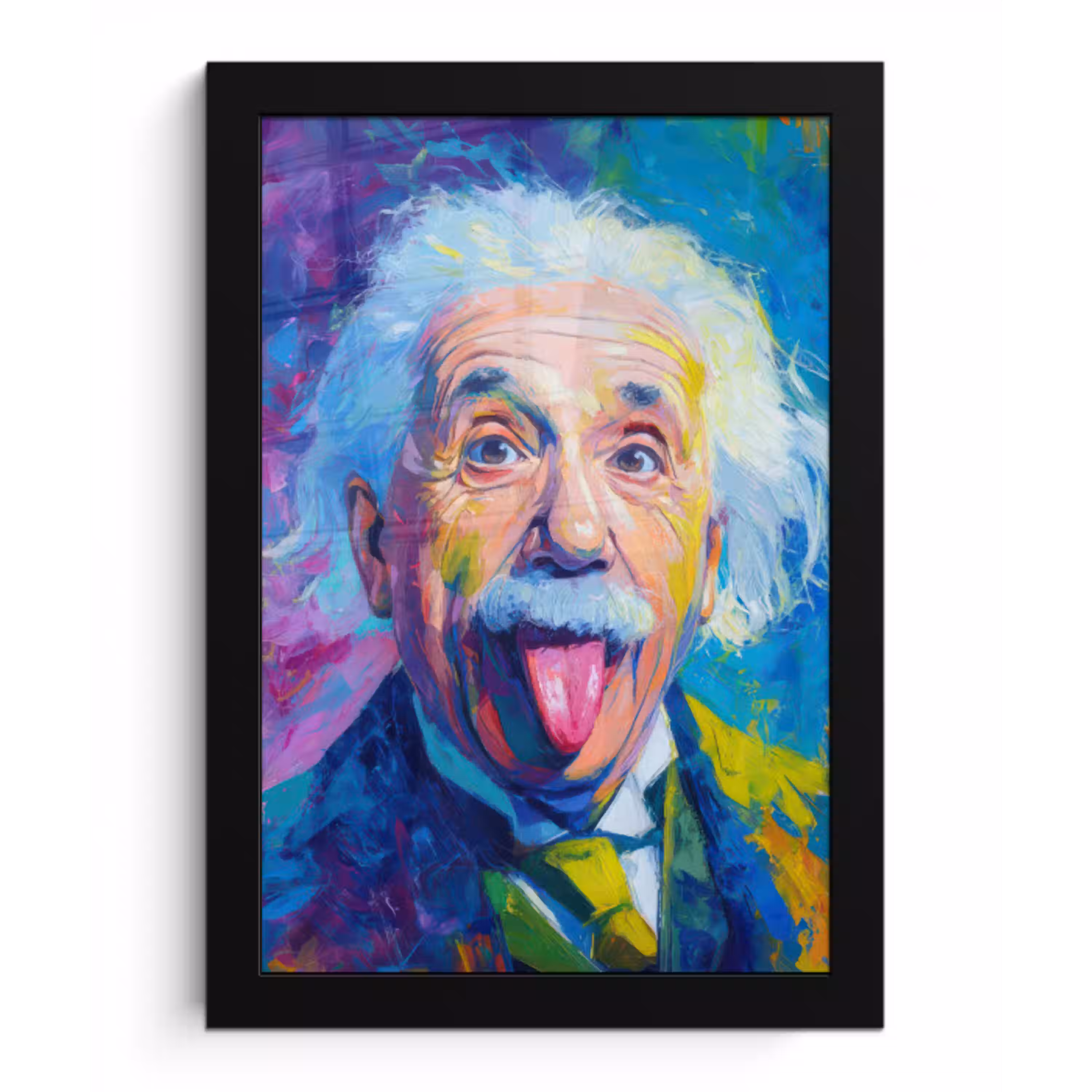 Oude man - Expressief - Kleurrijk fotolijst zwart zonder passe partout klein -3d