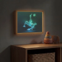 Voetbal - Voetballer - Jongen - Zwart Light Box met batterij (Wandlamp kind) middel -sfeer5_kind