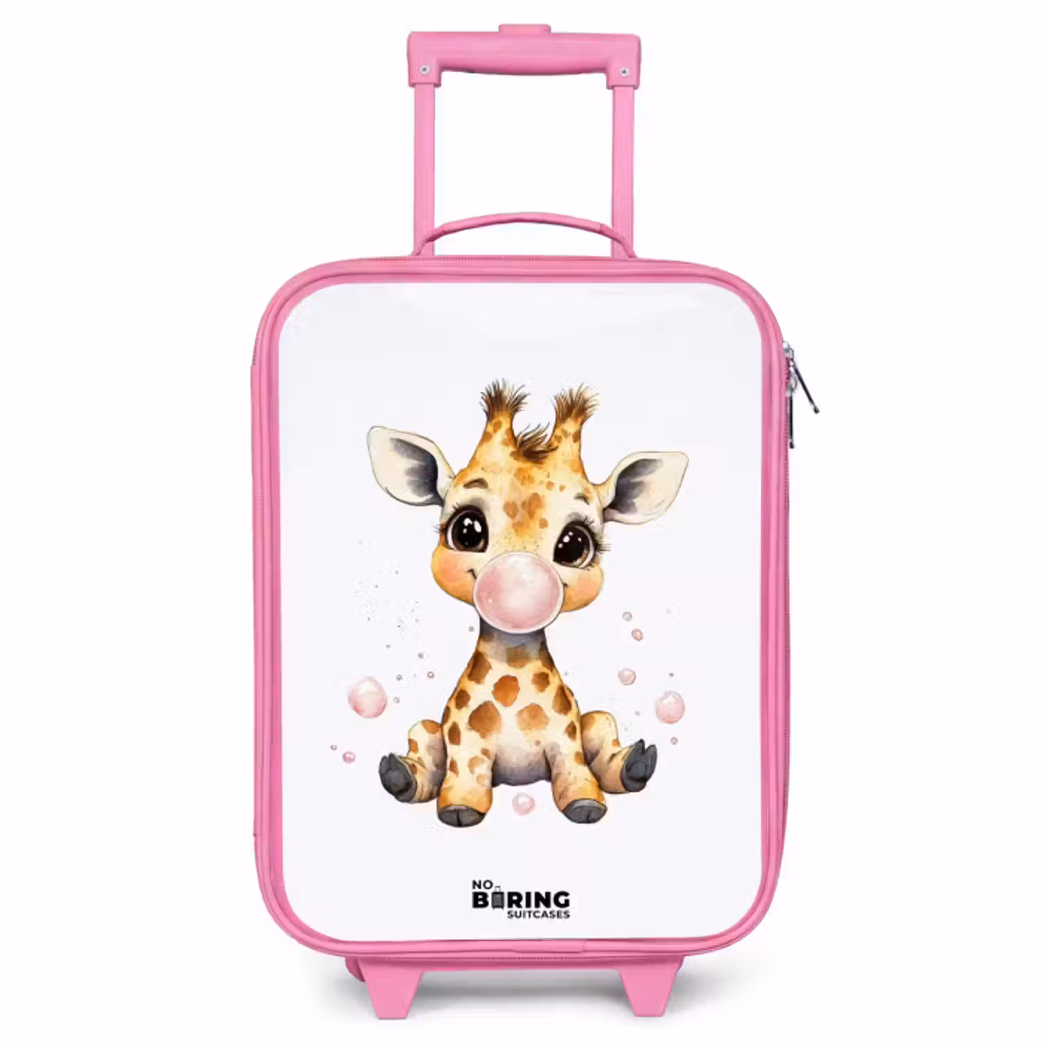 Kinderkoffer - Roze - Giraffe met roze kauwgombal