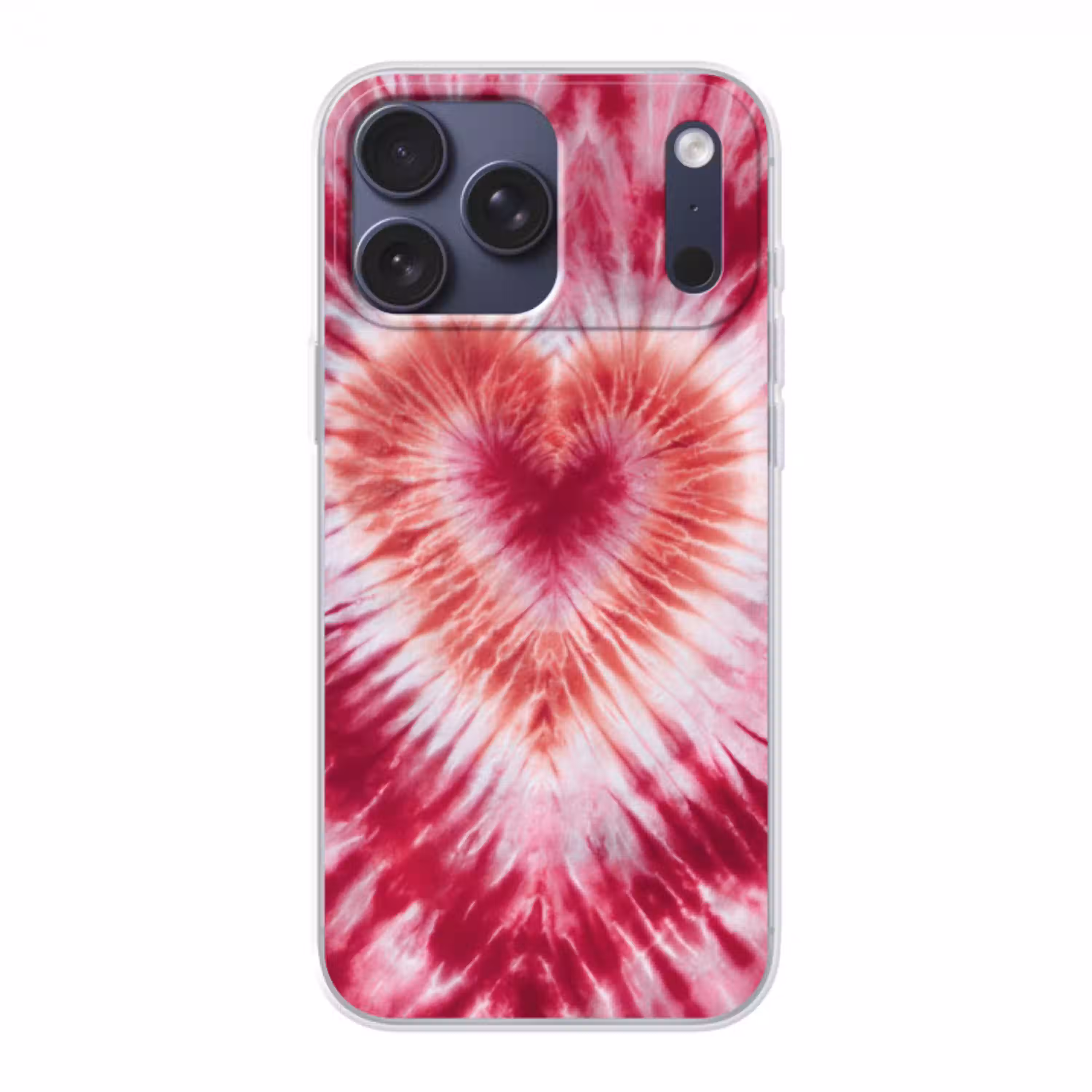 Hartvorm - Roze - Tie dye Telefoonhoesje iPhone 17 Pro Max klein -3d