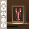 Kreeft - Glossier Rood - Zwart Light Box met kabel (Tafellamp) klein -USP_NL