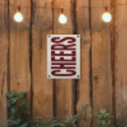 Red - Cheers - Decoratie - Beige tuinposter los doek klein -sfeer1