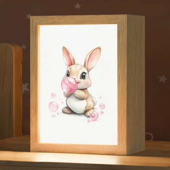 Konijn - Roze - Bellen Light Box met kabel klein -zzz_3d_website