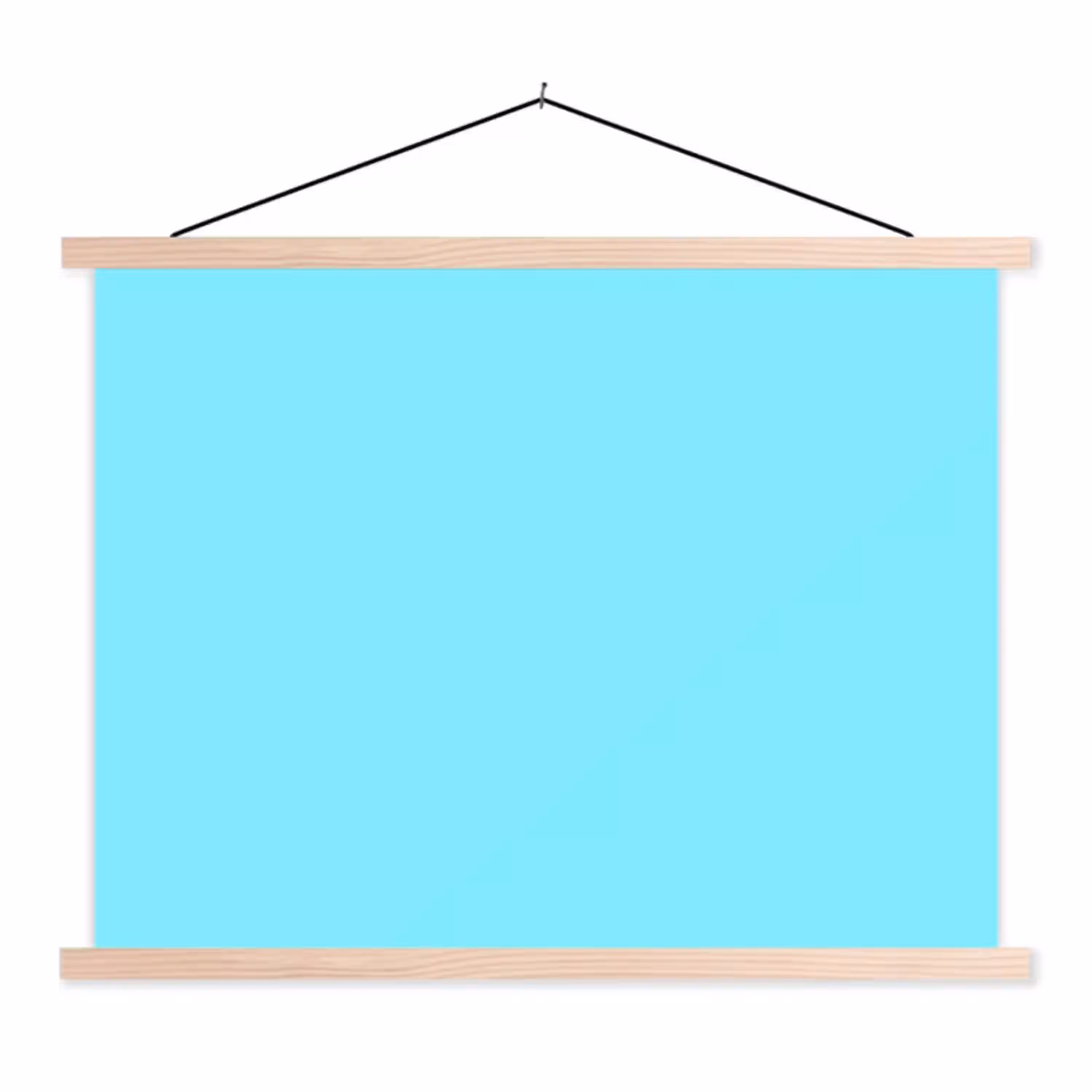 Electric - Cyan - Blauw textielposter latten blank klein 122 -3d