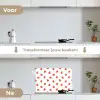 Oranje - Sinaasappel - Bloemetje keuken achterwand spatscherm klein 900 -voor_na_NL
