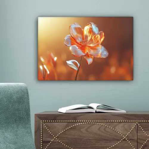 Glazen - Bloem - Zonlicht canvas 2cm klein -sfeer4