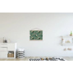 Kersenbloesem - Kraamvogels - Groen textielposter latten blank klein 122 -kinderkamer