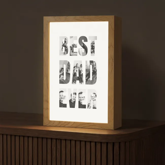 Gepersonaliseerde Lightbox - Best Dad Ever - Lettercollage