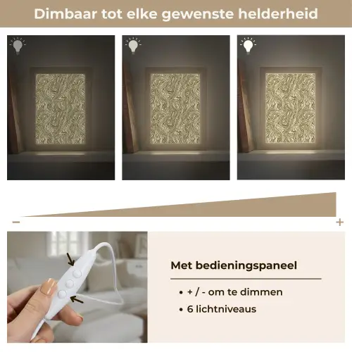 Abstract - Marmer - Groen Light Box met kabel (Tafellamp) klein 925 -USP_dimbaarNL