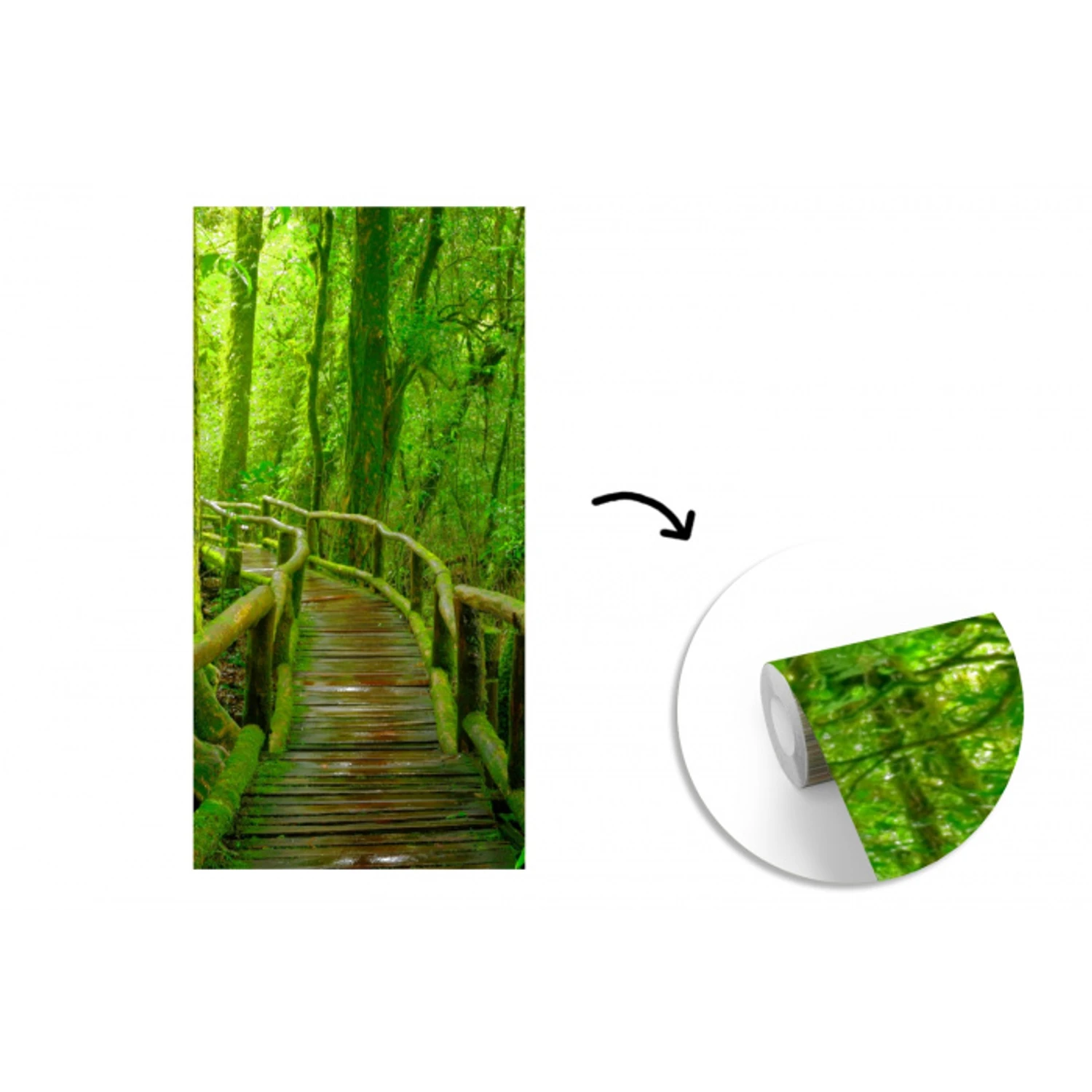 Jungle - Brug - Mos - Natuur - Tropisch fotobehang vinyl groot -3d