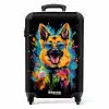Zomerse hond met kleurrijke graffiti NBS - Handbagage koffer - Unisex middel -productfoto_recht