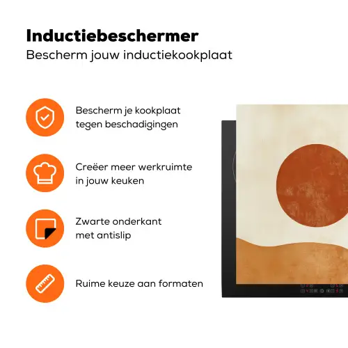 Zon - Abstract - Takken - Oranje Inductie beschermer vinyl 3mm klein -zzzzzzz-td-ups