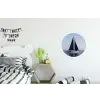 Zeilboot - Zee - Blauw Wandcirkel aluminium klein -kinderkamer
