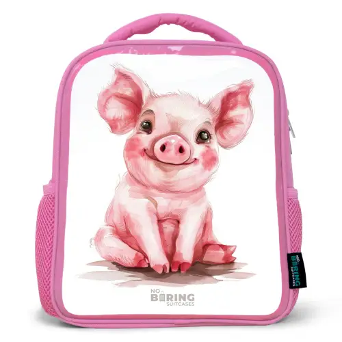 Roze baby varken Kinderrugzak - Roze middel -3d