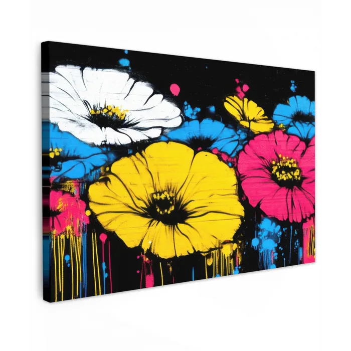 Graffiti - Bloemen - Kleur canvas 2cm klein -z3d