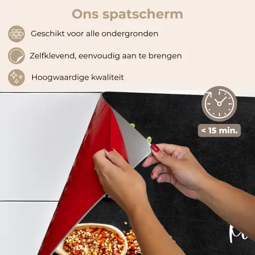 Quotes - Keuken - Spreuken - In deze keuken wordt gekookt met liefde - Liefde keuken achterwand spatscherm klein -spatscherm_NL