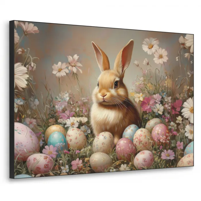 Paashaas - Lente - Paaseieren Textielframe zwart klein -3d