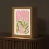 Bloemen - Bladeren - Abstract - Roze Light Box met kabel (Tafellamp) klein -z3d_website