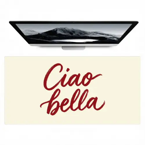 Ciao bella - Rood - Wit - Minimalistisch Muismat XXL klein -zzz3d