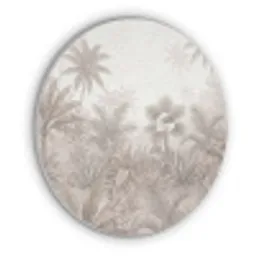 Jungle - Tropisch - Natuur -Vintage - Beige Akoestische PET Vilt - Rond klein -3d