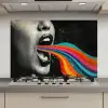 Mond - Golven - Regenboog keuken achterwand spatscherm klein -3d_website