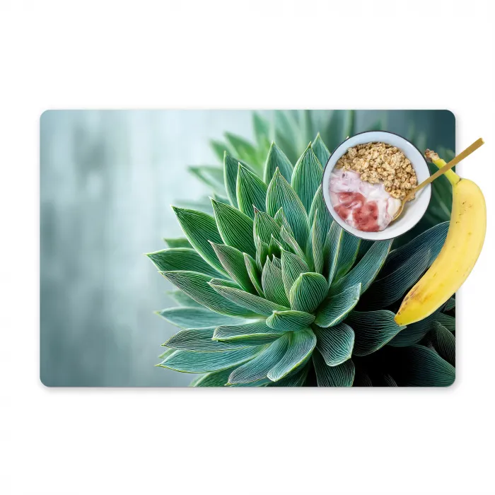 Vetplant - Bladeren - Groen - Wazig Placemat vinyl groot -zzzproduct_Kitchenyeah-website