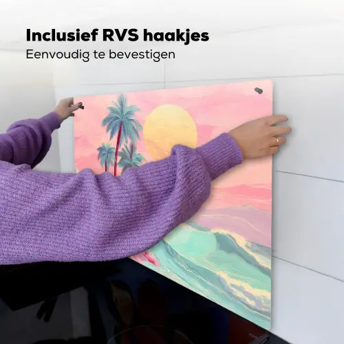 Palmbomen - Golven - Zee Inductie beschemer met haakjes middel -ky-ophangen-nl